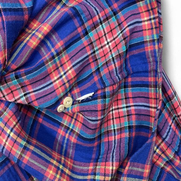J. Crew Blue Red Plaid Flannel Button shirt Top Women's Size 2 - Picture 8 of 8